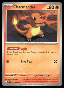 Charmander 011/094 Phantasmal Flames Pokemon TCG trading card - Image 1