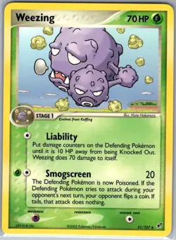 Weezing 51/107 Non Holo Deoxys - Pokemon Card - NM - Image 1
