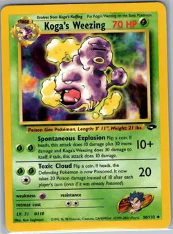 Koga's Weezing 50/132 Non Holo Gym Challenge - Pokemon Card - NM - Image 1