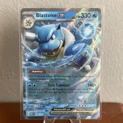 Blastoise ex 151 Pokemon TCG Standard Size Card Stock Single Card Collectible - Image 1