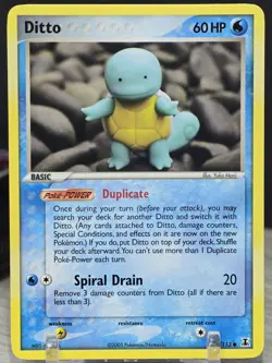 Pokemon Card Ditto 64/113 Squirtle EX Delta Species 2005 Non Holo Vintage NM - Image 5