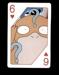Pokemon 1000th Episode Playing Card Set Confused Psyduck 6 of Hearts - Image 1