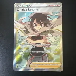 Pokemon TCG Zinnia's Resolve 203/203 SWSH07 Evolving Skies Full Art Trainer Card - Image 1