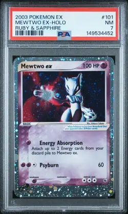 PSA 7 MEWTWO ex 101/109 | EX Ruby & Sapphire Holo Pokemon Card - Image 1