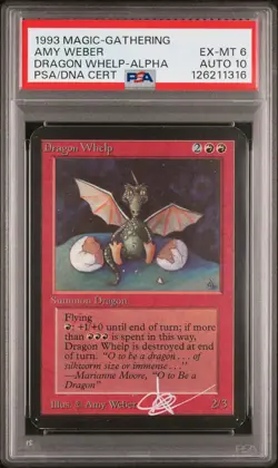 1993 MTG LIMITED EDITION ALPHA DRAGON WHELP PSA 6 AUTO 10 - Image 1