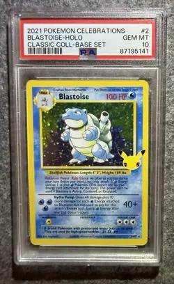 2021 PSA 10 POKEMON CELEBRATIONS CLASSIC COLLECTION #2 BLASTOISE-HOLO - Image 1