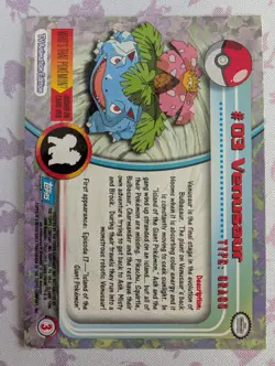 LP HOLO Venusaur #03 Foil Holo Topps Blue Label 1st Print POKEMON CARD - Image 2