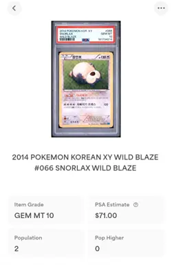 2019 POKEMON KOREAN SUN & MOON #17 MEWTWO GX & Snorlax Wild Blaze #066 PSA 10 - Image 5