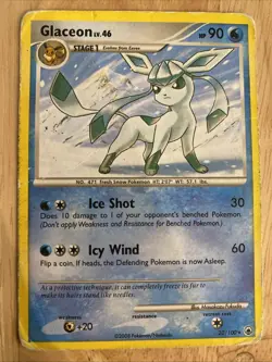 Pokemon Glaceon Majestic Dawn Rare Stage 1 Regular 20/100 90HP Icy Wind Damaged - Image 1
