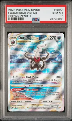 Darkrai Vstar GG50/GG70 Sword Shield Crown Zenith Pokemon PSA 10 - Image 1