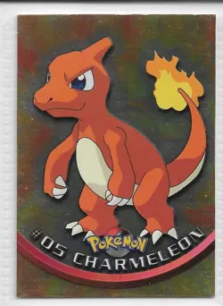 HOLO 1999 Topps Pokemon TV Animation Series 1 EURO Blue Logo Foil Charmeleon - Image 1