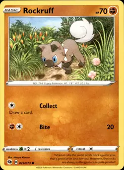 Rockruff 29/73 Regular - Pokemon Champion's Path - LP - Image 1