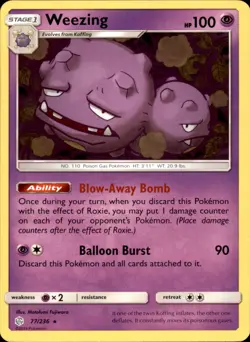 Weezing 77/236 - Pokemon SM - Cosmic Eclipse - LP - Image 1
