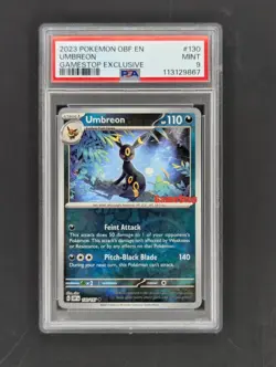 2023 POKEMON OBF EN-OBSIDIAN FLAMES #130 UMBREON GAMESTOP EXCLUSIVE PSA 9 - Image 1