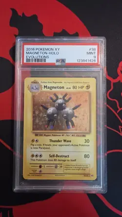 2016 Pokemon XY Evolutions Magneton Holo Rare PSA 9 MINT 38/108 - Image 1