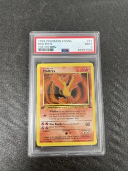1999 Pokemon Fossil Moltres 1st Edition PSA 9 #27 - Image 1