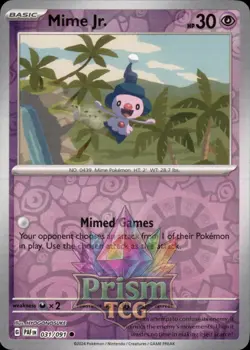 Mime Jr. 31/91 Common Reverse Holo Paldean Fates Pokemon - Image 1