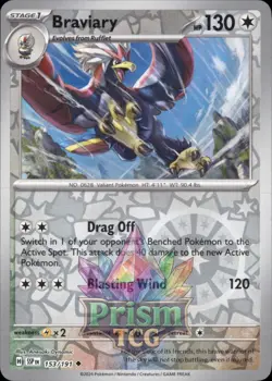 Braviary 153/191 Uncommon Reverse Holo Surging Sparks Pokemon - Image 1
