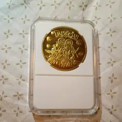 Pokemon Go Pikachu Colorized Coin Proof Go Mirror Finish Red Pokeball Slab Gold - Image 2