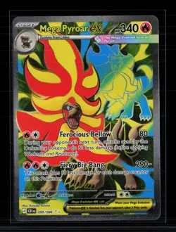 Pokemon 2025 Mega Evolution Mega Pyroar EX Ultra Rare #99/86 - Image 1