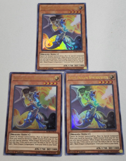 3 x YuGiOh TCG White Dragon Wyverburster BLHR-EN076 Ultra Rare 1st Edition NM - Image 1
