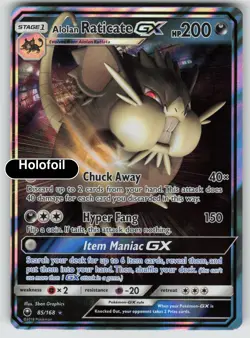 Pokemon - Alolan Raticate GX - Holofoil [CES - 85/168 Near Mint] - Image 2