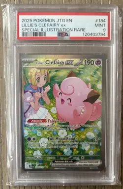 Pokemon TCG Lillie's Clefairy EX 184/159 Sv09: Journey Together SIR - PSA 9 - Image 1