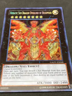 Hieratic Sun Dragon Overlord of Heliopolis GAOV-EN048 Secret Rare 1st Edition LP - Image 2