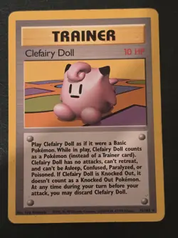Pokemon TCG Base Set (Unlimited) Clefairy Doll 70/102 Rare - Image 1