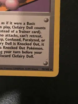 Pokemon TCG Base Set (Unlimited) Clefairy Doll 70/102 Rare - Image 5