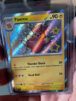 Pokemon Pawmo TCG Card Paldean Fates 143/091 Baby Shiny - Image 2