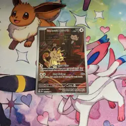 Team Rockets Meowth 203/182 SV10 Destined Rivals Illustrated Card Mint Condition - Image 1