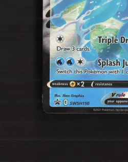 Vaporeon V SWSH150 Sword & Shield Black Star Promo Holo Pokemon Card LP - Image 5
