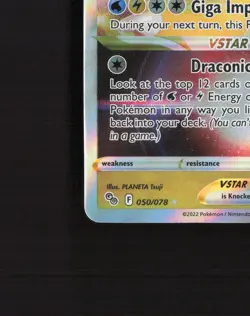 Dragonite VSTAR 050/078 Pokemon GO Rare Holo VSTAR Pokemon Card NM - Image 5