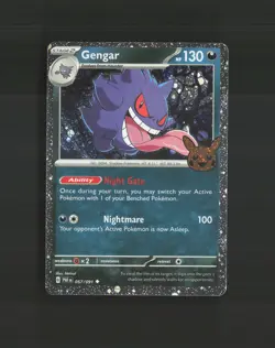 Gengar 057/091 Paldean Fates Stamped Cosmos Holo Rare Pokemon Card NM - Image 1