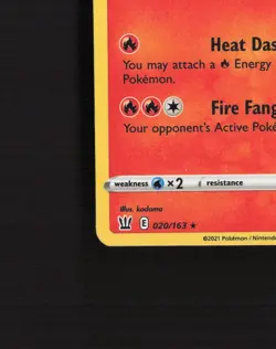 Entei 020/163 Battle Styles Holo Rare Pokemon Card NM - Image 5