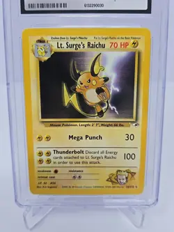 CGC 9 MINT Lt. Surge's Raichu 2000 Gym Heroes 28/132 Pokemon Card - Image 2
