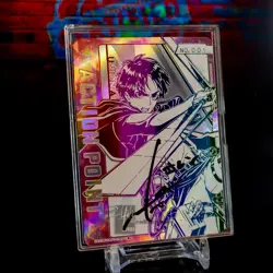 Eren Yeager AP Card Attack on Titan Flash Rainbow Holo Foil Signed AOT-1-AP01 - Image 2