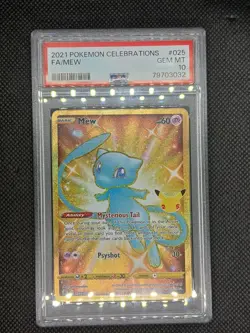 2021 Pokemon Celebrations #025 Full Art/Mew Card PSA 10 GEM MT - Image 1