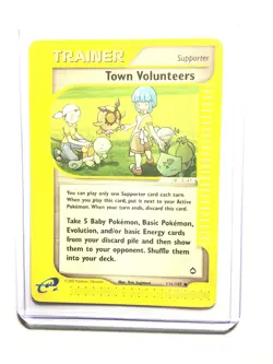 TOWN VOLUNTEERS - 136/147 - Aquapolis - Trainer - Pokemon Card - NM - Image 1
