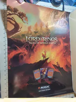 MTG Magic LORD OF RINGS LOTR 23 FELLOWSHIP Store Promotional FOIL Poster 24"x18" - Image 1