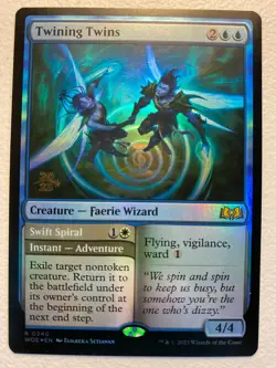 MTG 1x FOIL Twining Twins 240 PRERELEASE PROMO Wilds of Eldraine Magic the x1 NM - Image 1