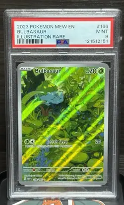 2023 Bulbasaur MEW EN 166/165 Pokemon 151 English PSA 9 MINT Illustration Rare - Image 1