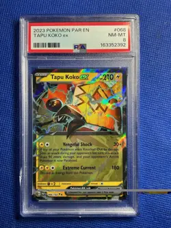 2023 Pokemon PAR EN Tapu Koko ex #068 PSA 8 NM-MT - Image 1