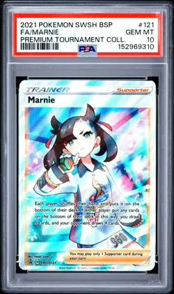 2021 Pokemon Swsh Black Star Promo Marnie #121 PSA 10 - Image 1
