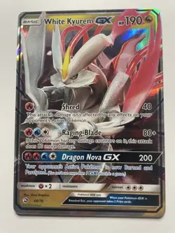 Pokemon White Kyurem GX Dragon Majesty Ultra Rare Holo Card 48/70 TCG - Image 1