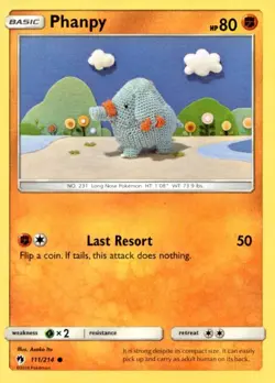 Phanpy 111/214 Common Lost Thunder Pokemon Moderately Played - Image 1