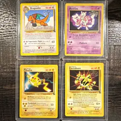 Pokemon TCG 1999 First Movie Promo Lot (4) Dragonite Mewtwo Pikachu Electabuzz - Image 1