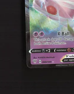 Mew V 069/189 Darkness Ablaze Ultra Rare Holo Pokemon Card LP - Image 5