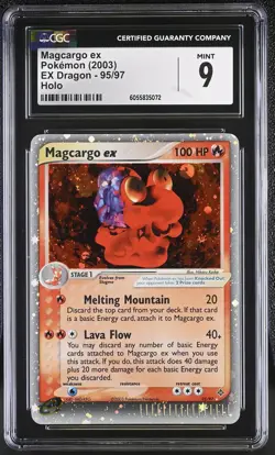CGC 9 MINT Magcargo ex 2003 EX Dragon 95/97 Holo Pokemon Card - Image 1
